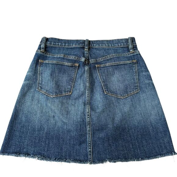 J. Crew Womens Denim Mini Skirt Blue Raw Hem Boho Western Festival Y2K Sz 27 - Picture 2 of 6